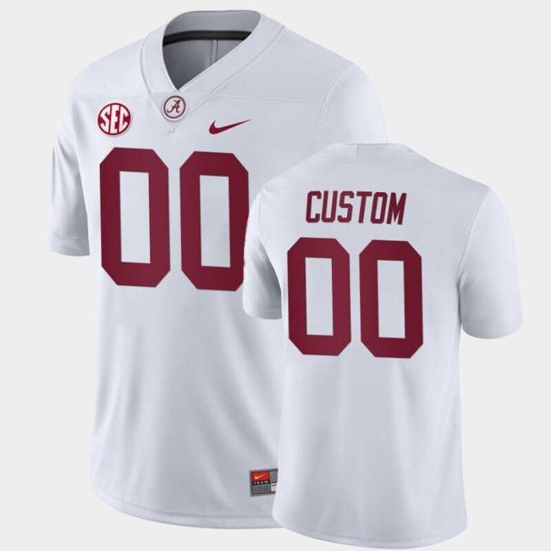 Men%27s Alabama Crimson Tide Active Player Custom White Stitched Jersey->customized mlb jersey->Custom Jersey